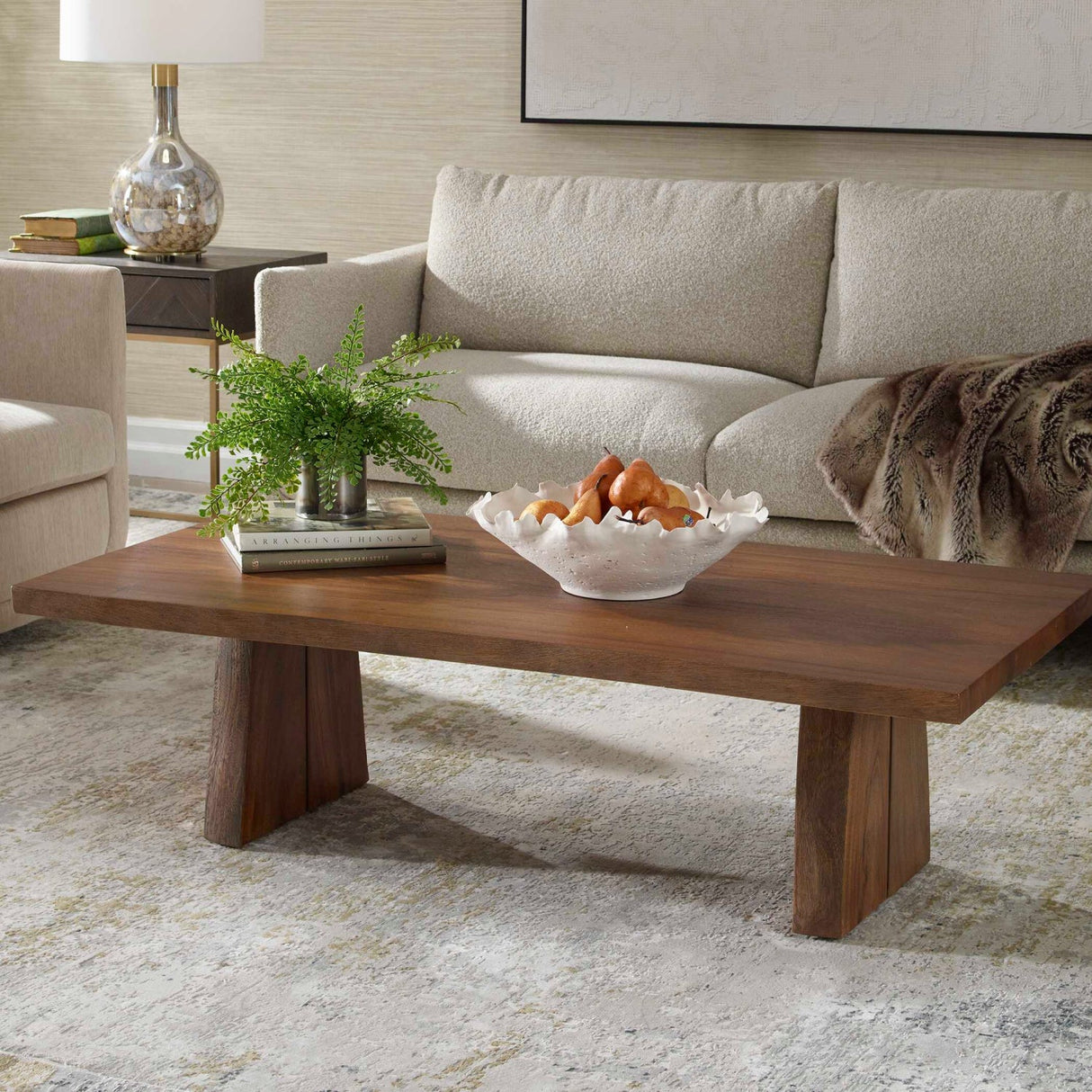 Modern European furniture - Solid Suar Wood Coffee Table - www.oroa.com