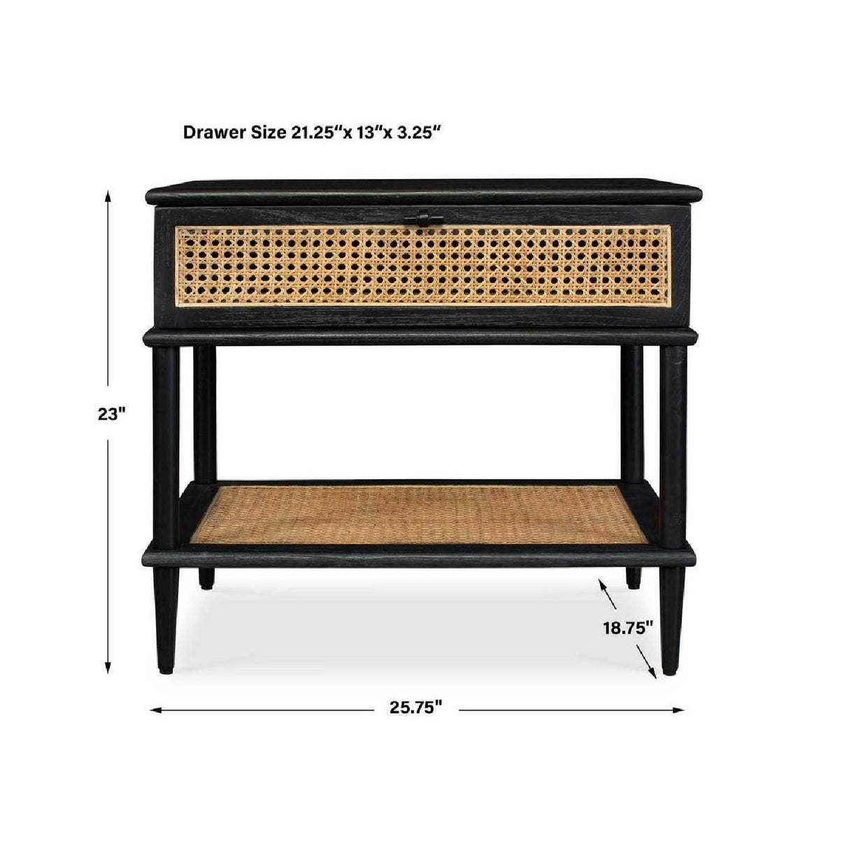 Modern European furniture - Rattan Cane 1-Drawer Side Table - www.oroa.com