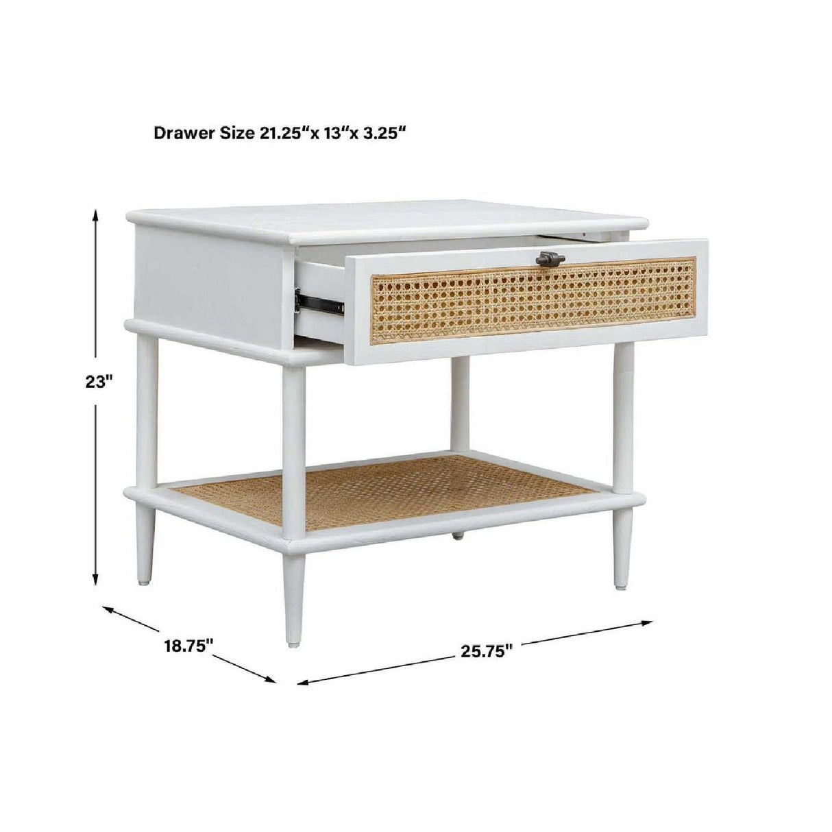 Modern European furniture - Rattan Cane 1-Drawer Side Table - www.oroa.com