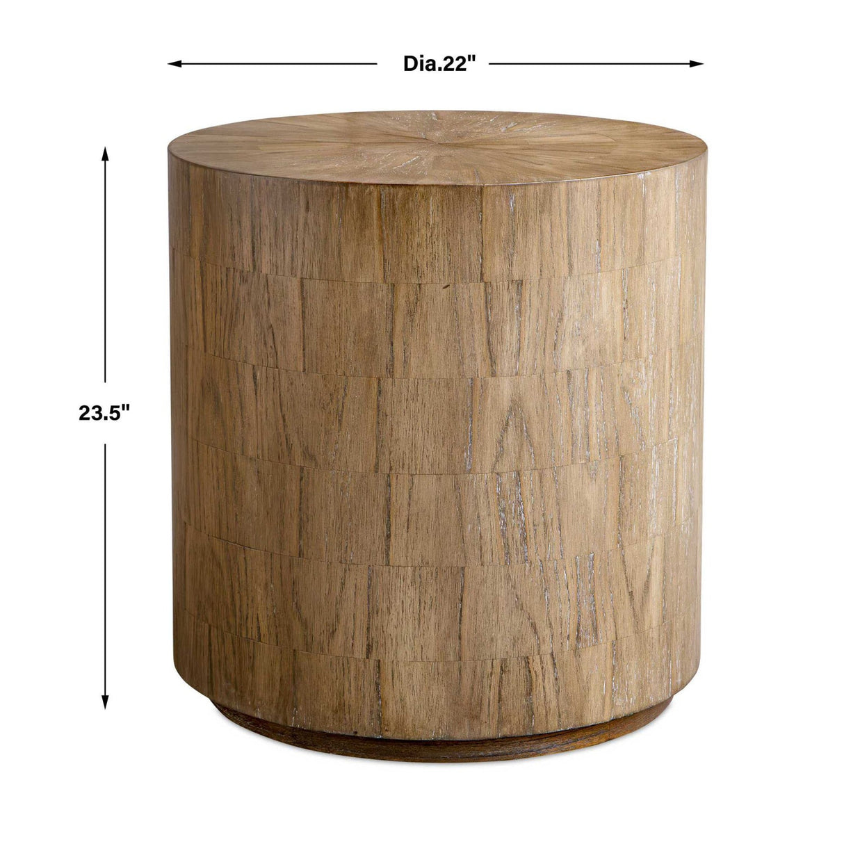 Modern European furniture - Mindi Wood Cylindrical Side Table - www.oroa.com