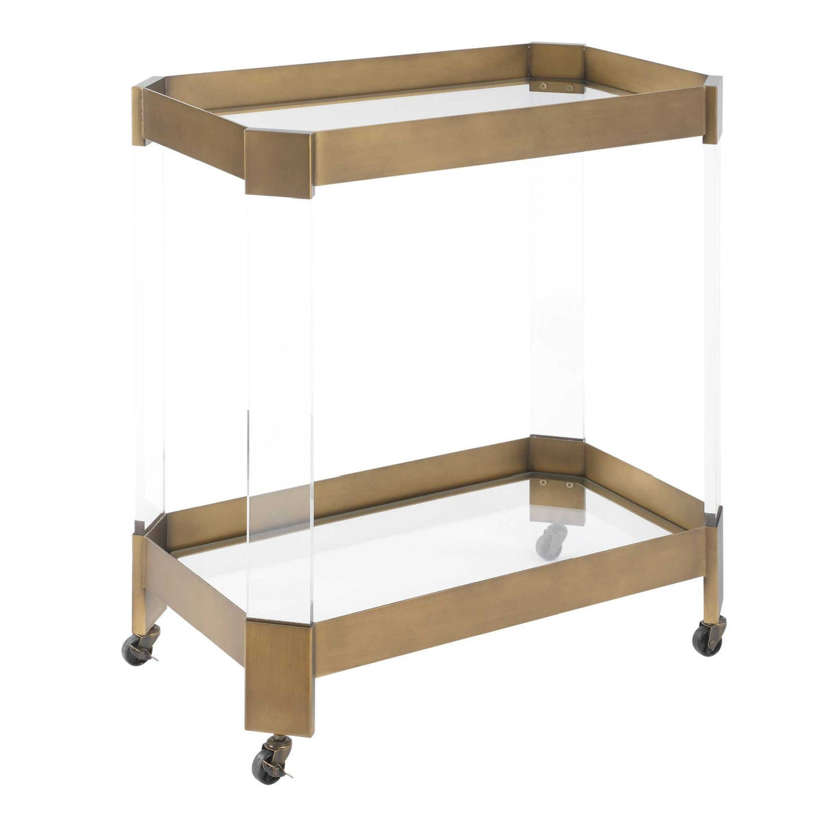 Modern European furniture - Bronze Framed Bar Cart - www.oroa.com