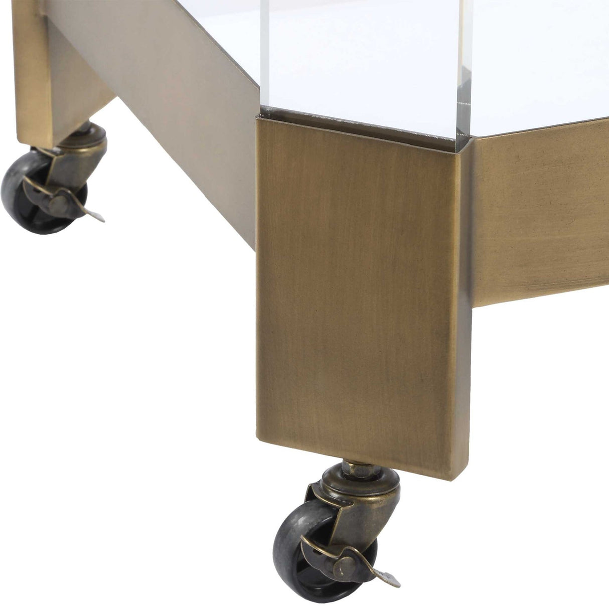 Modern European furniture - Bronze Framed Bar Cart - www.oroa.com