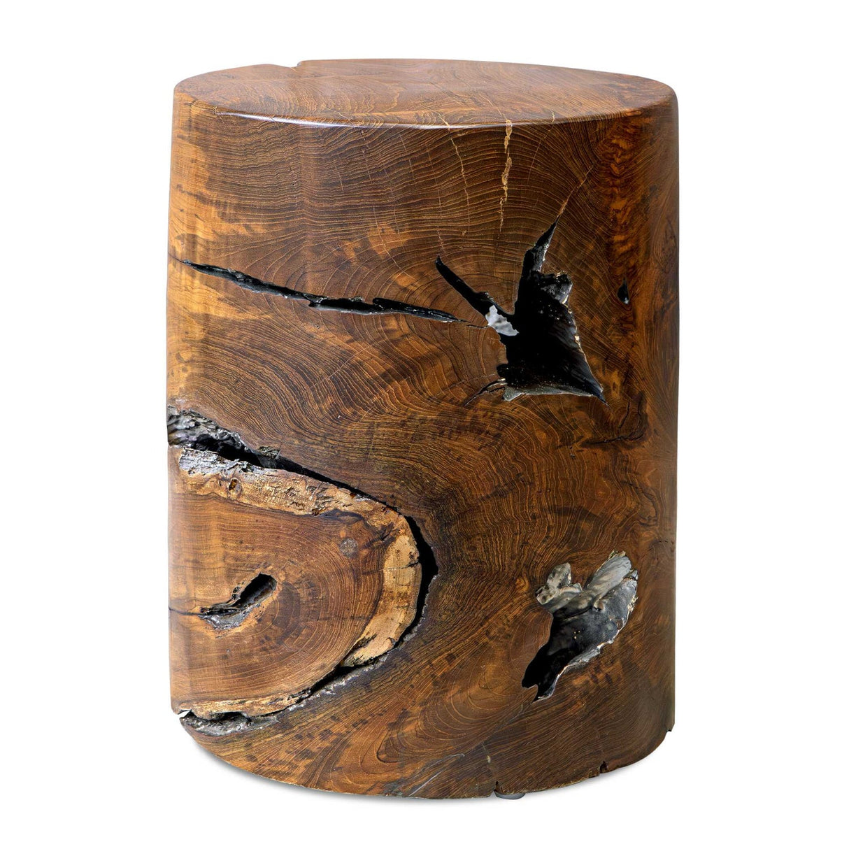 Modern European furniture - Spalted Teak Accent Stool - www.oroa.com