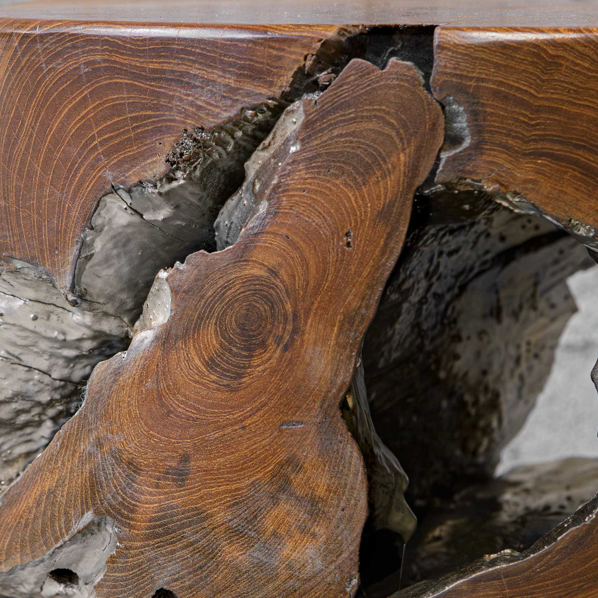 Modern European furniture - Spalted Teak Accent Stool - www.oroa.com