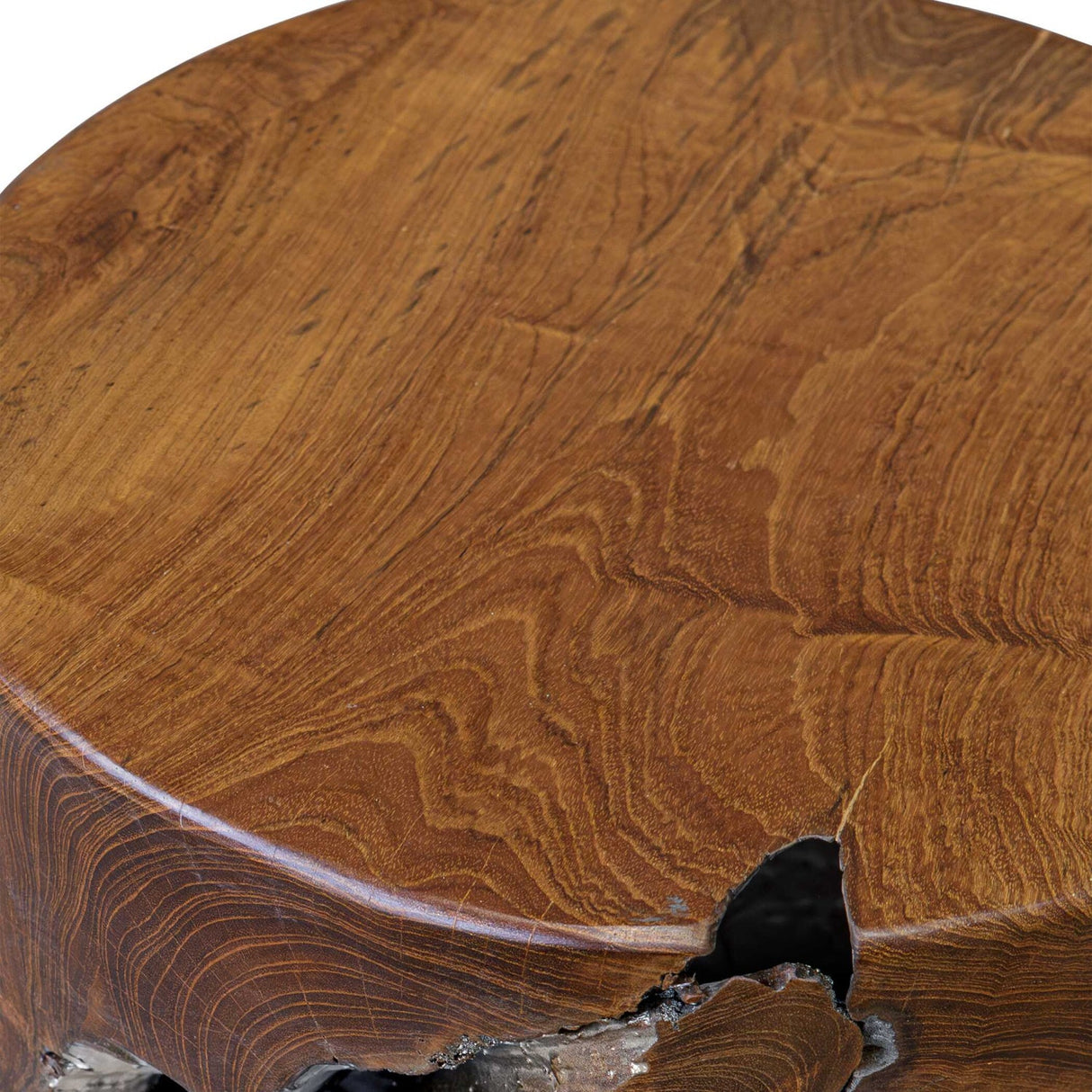 Modern European furniture - Spalted Teak Accent Stool - www.oroa.com