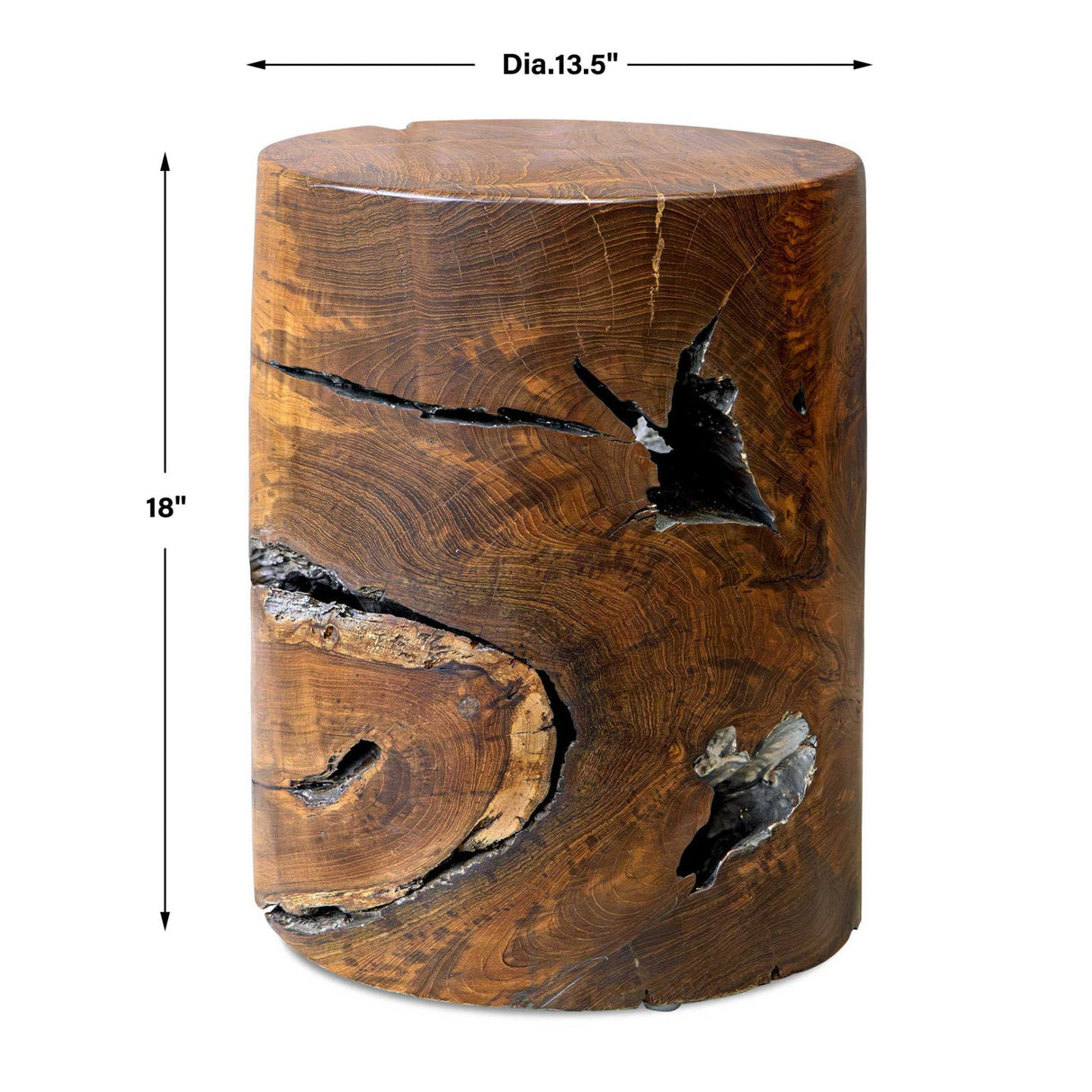 Modern European furniture - Spalted Teak Accent Stool - www.oroa.com