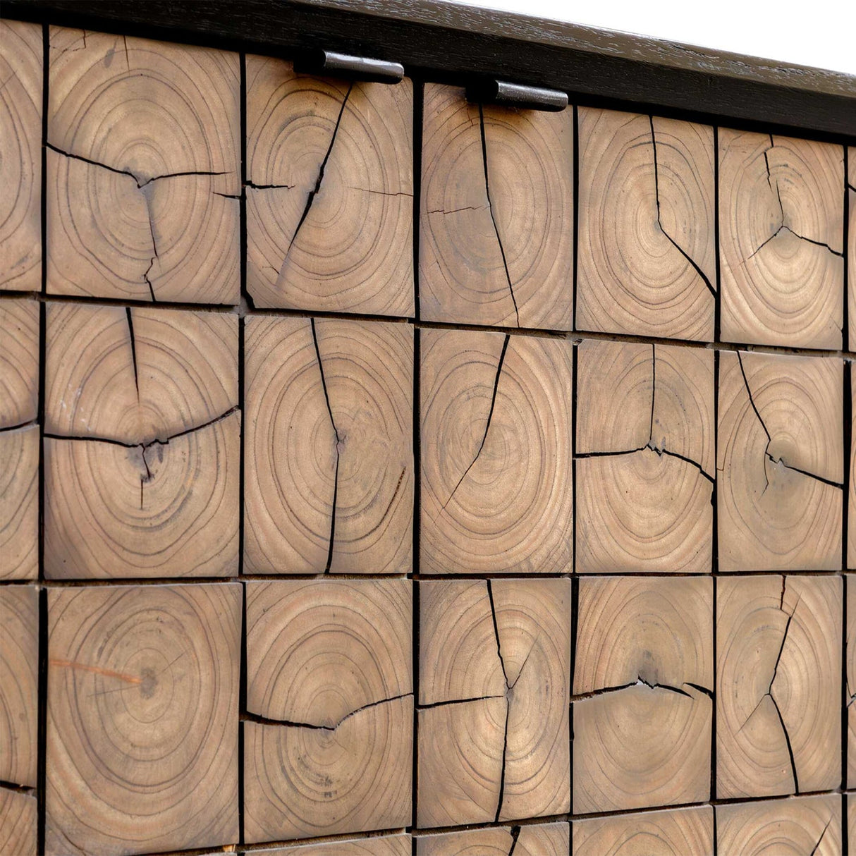 Modern European furniture - Wooden 2-Door Grid Cabinet - www.oroa.com