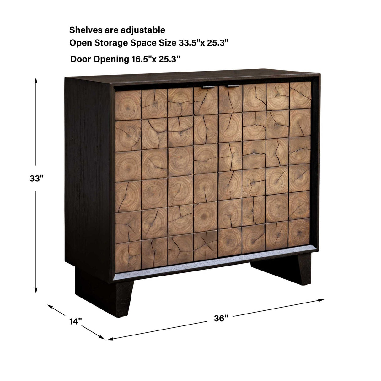 Wooden 2-Door Grid Cabinet by Uttermost Muestra, alternate view 7