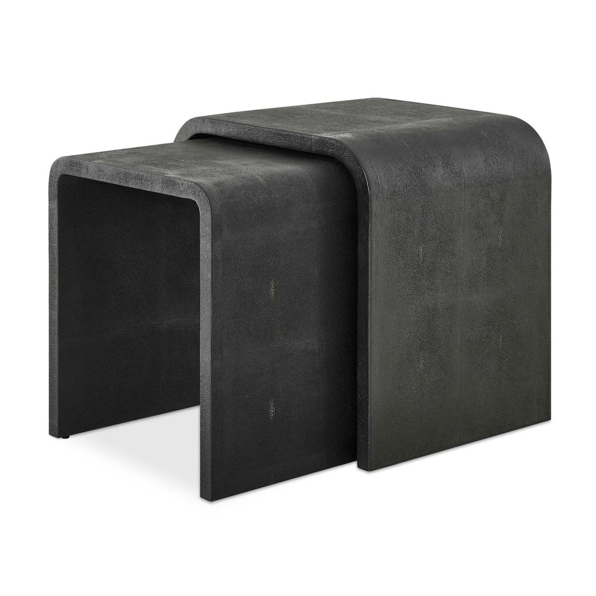 Gray Shagreen Nesting Side Tables (2) by Uttermost Interpose