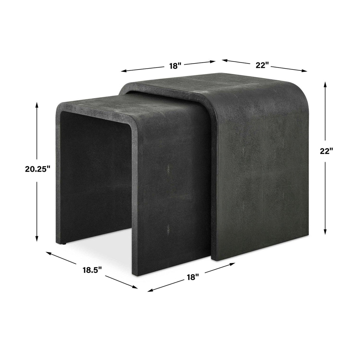 Gray Shagreen Nesting Side Tables (2) by Uttermost Interpose, alternate view 5