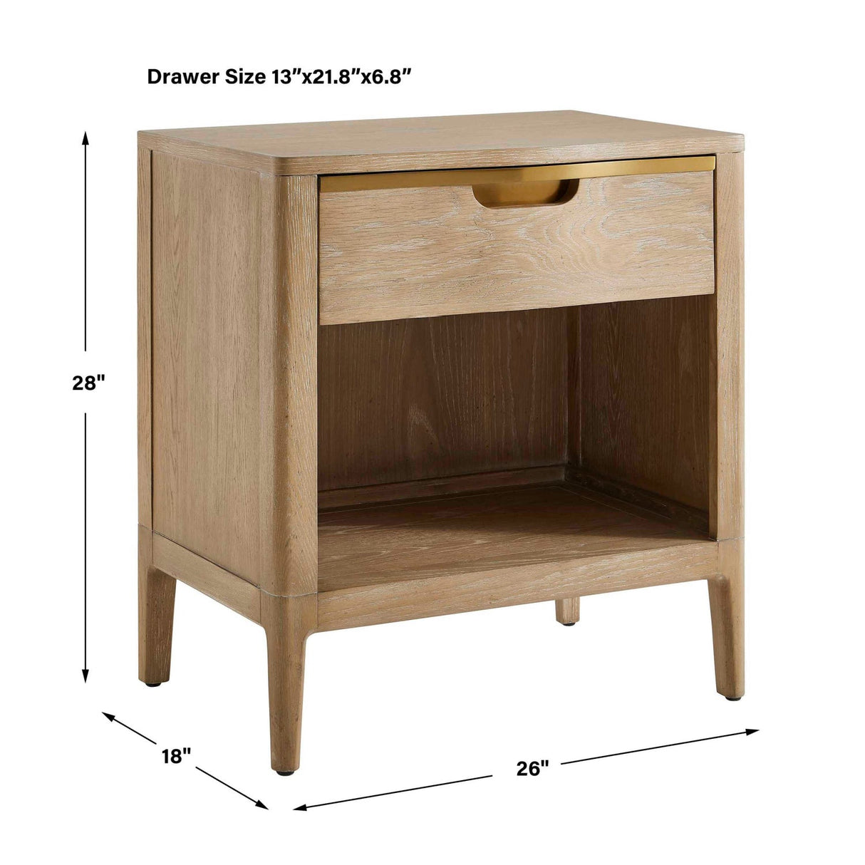 Modern European furniture - Oak 1-Drawer Side Table - www.oroa.com