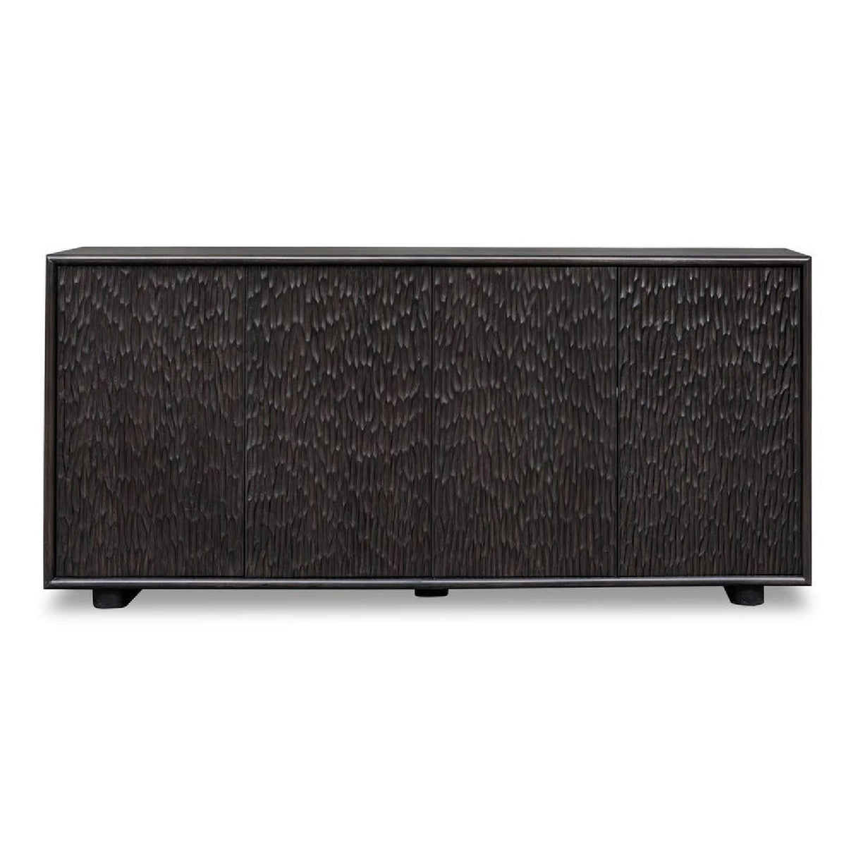 Black Chiseled 4-Door Cabinet by Uttermost Stevenson, alternate view 3