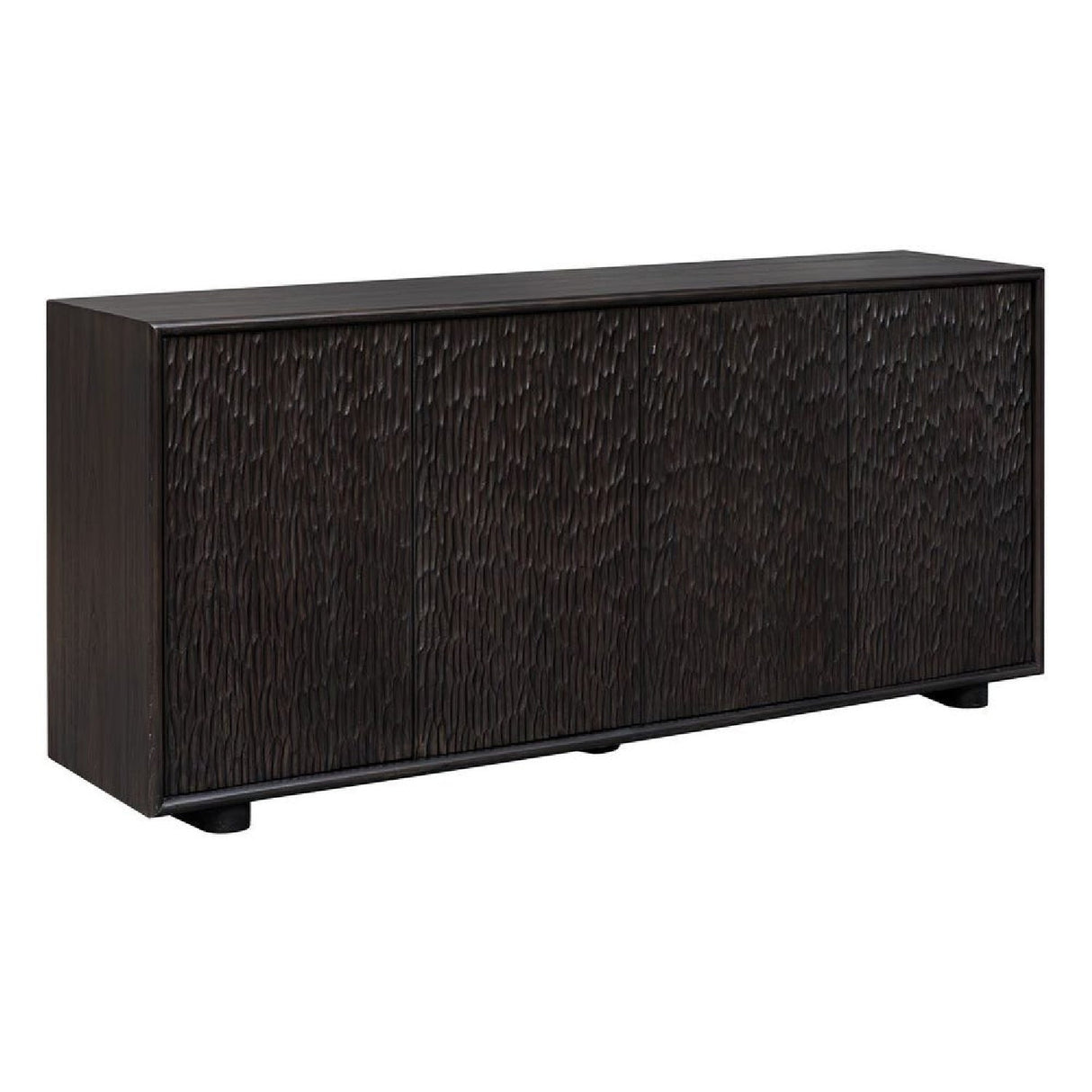 Black Chiseled 4-Door Cabinet by Uttermost Stevenson