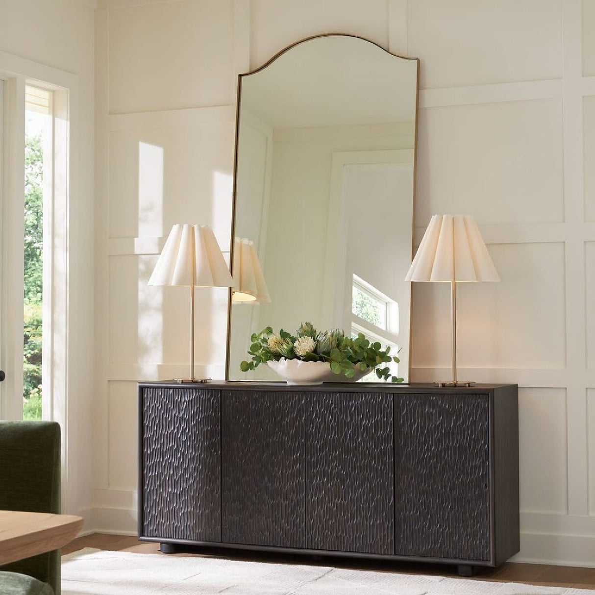 Black Chiseled 4-Door Cabinet by Uttermost Stevenson, alternate view 9