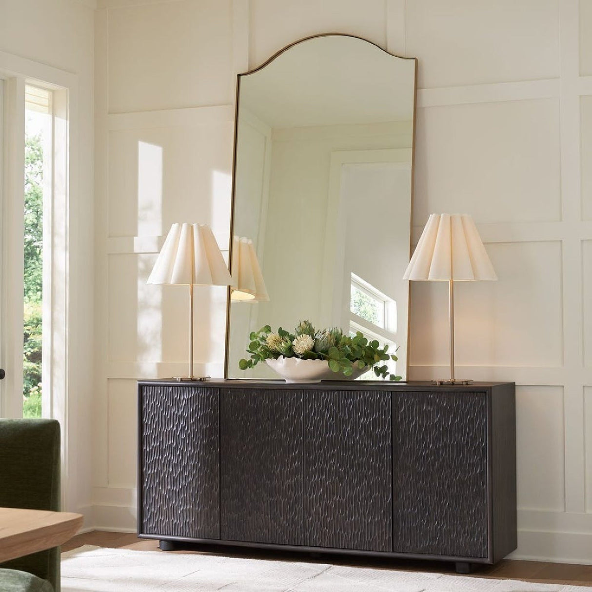 Modern European furniture - Black Chiseled 4-Door Cabinet - www.oroa.com