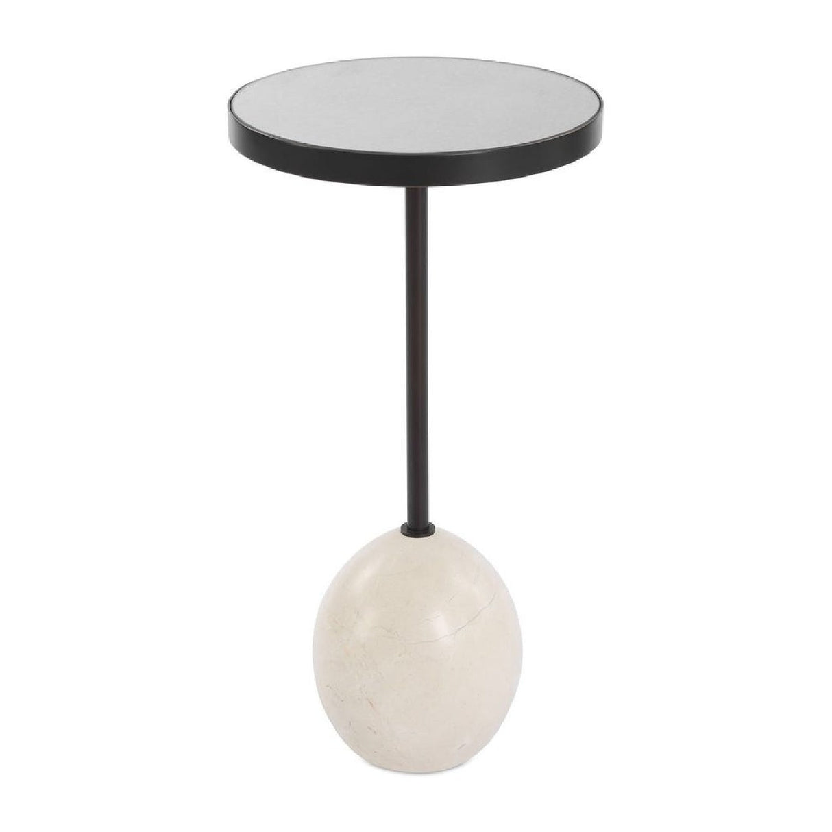 Modern European furniture - Round Mirrored Top Accent Table - www.oroa.com