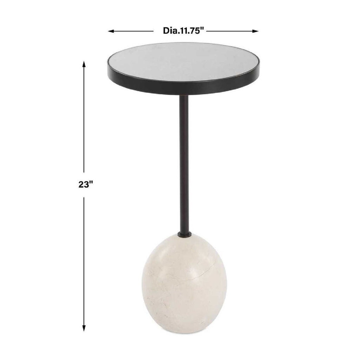 Modern European furniture - Round Mirrored Top Accent Table - www.oroa.com