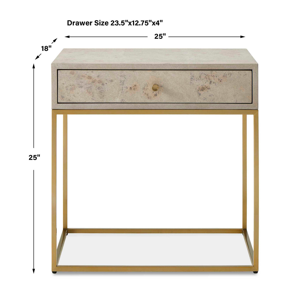 Modern European furniture - Maple Burl 1-Drawer Side Table - www.oroa.com