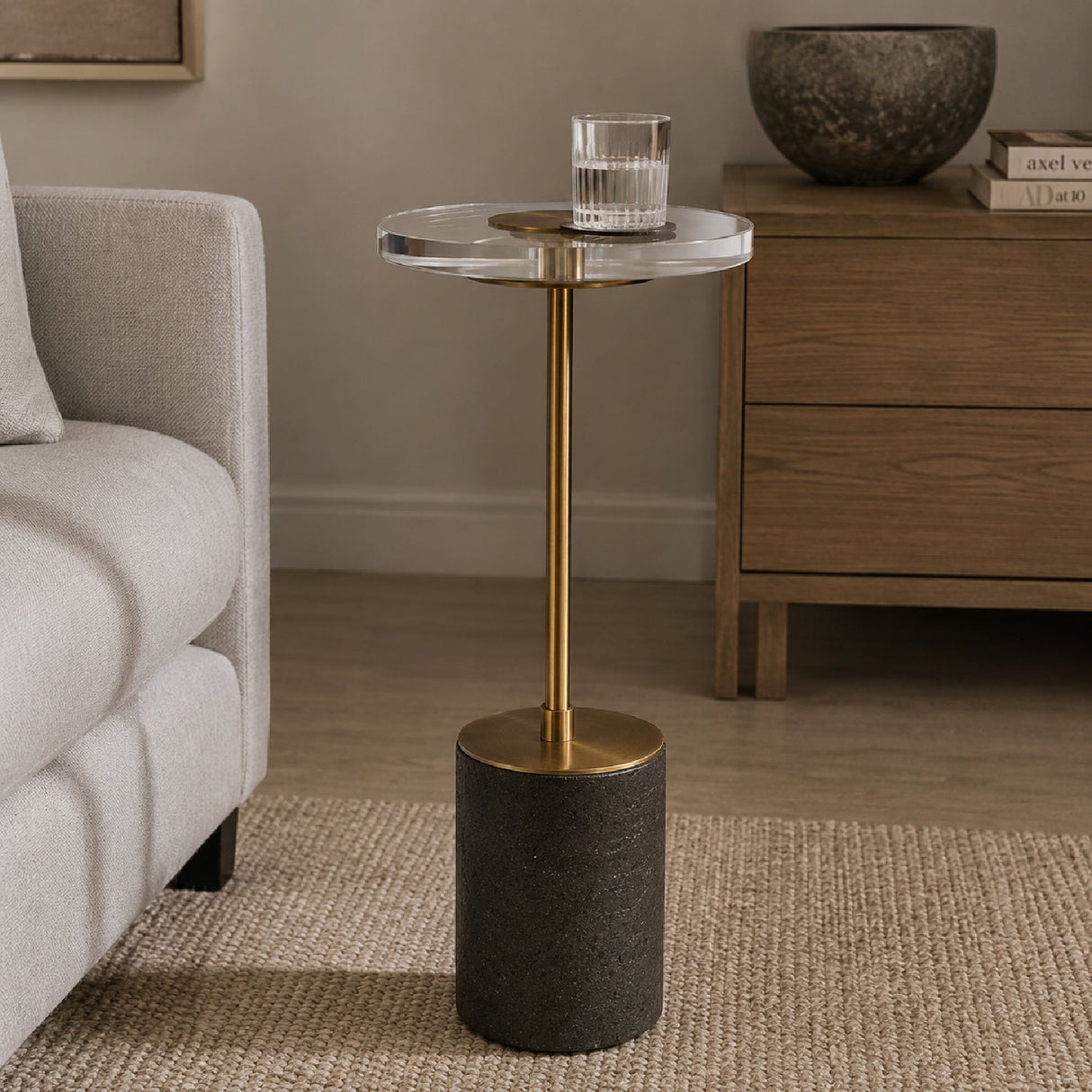 Oval Crystal Accent Table by Uttermost Kaufman, alternate view 2