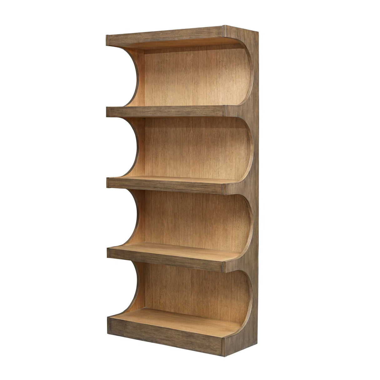 Modern European furniture - Arched Mindi Wood Bookshelf - www.oroa.com