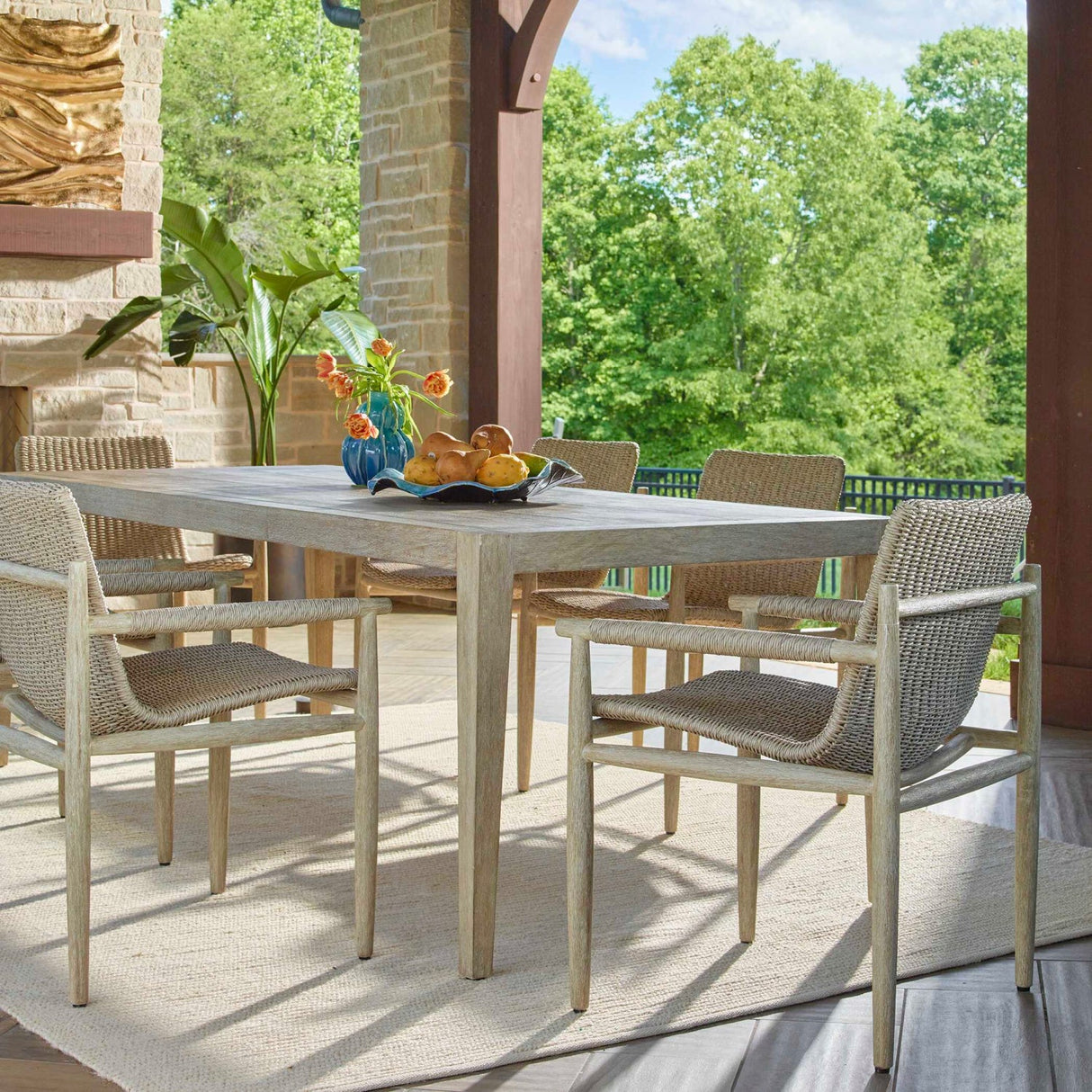 Modern European furniture - Beige Wicker Outdoor Dining Chair - www.oroa.com