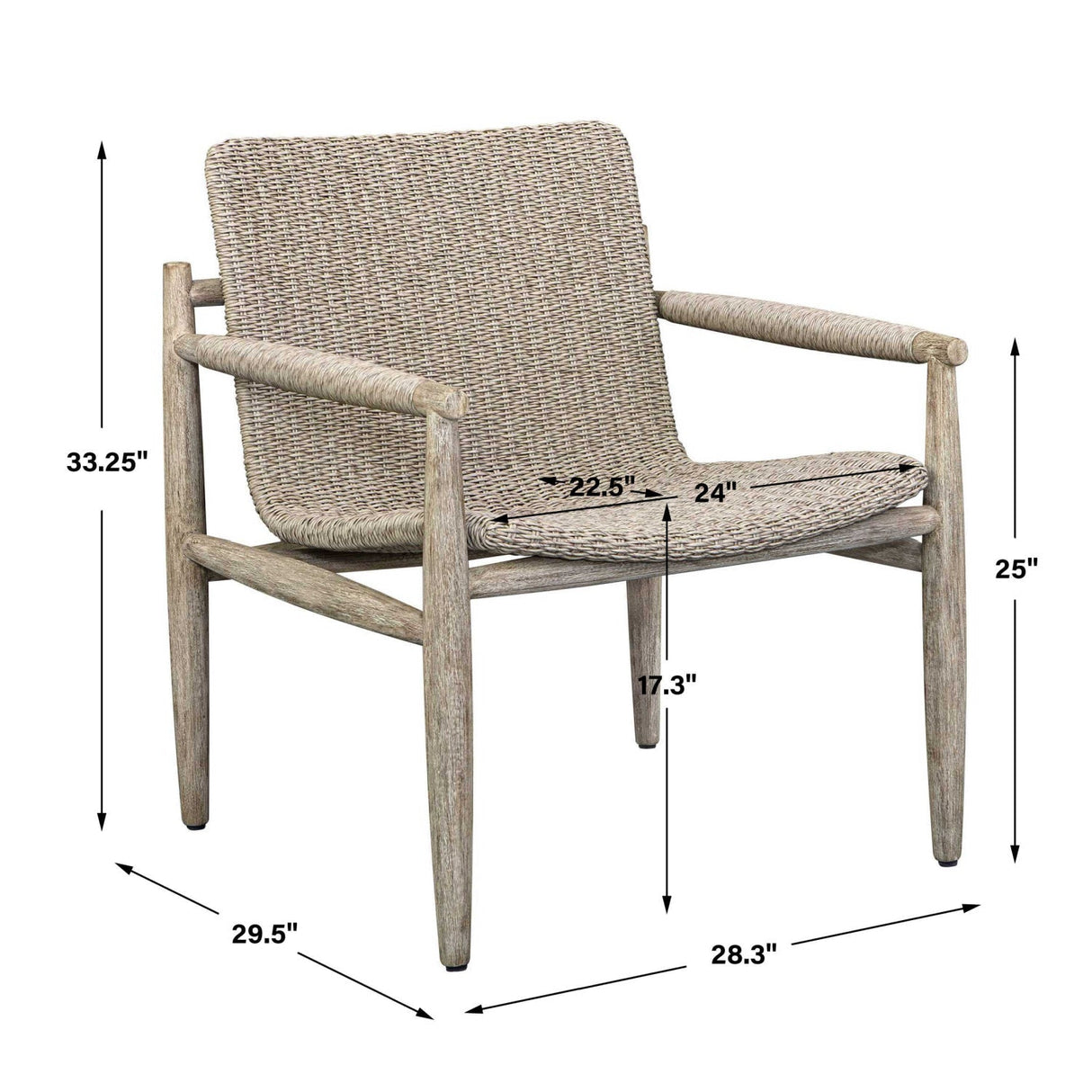 Beige Wicker Outdoor Lounge Chair by Uttermost Sumba, alternate view 11