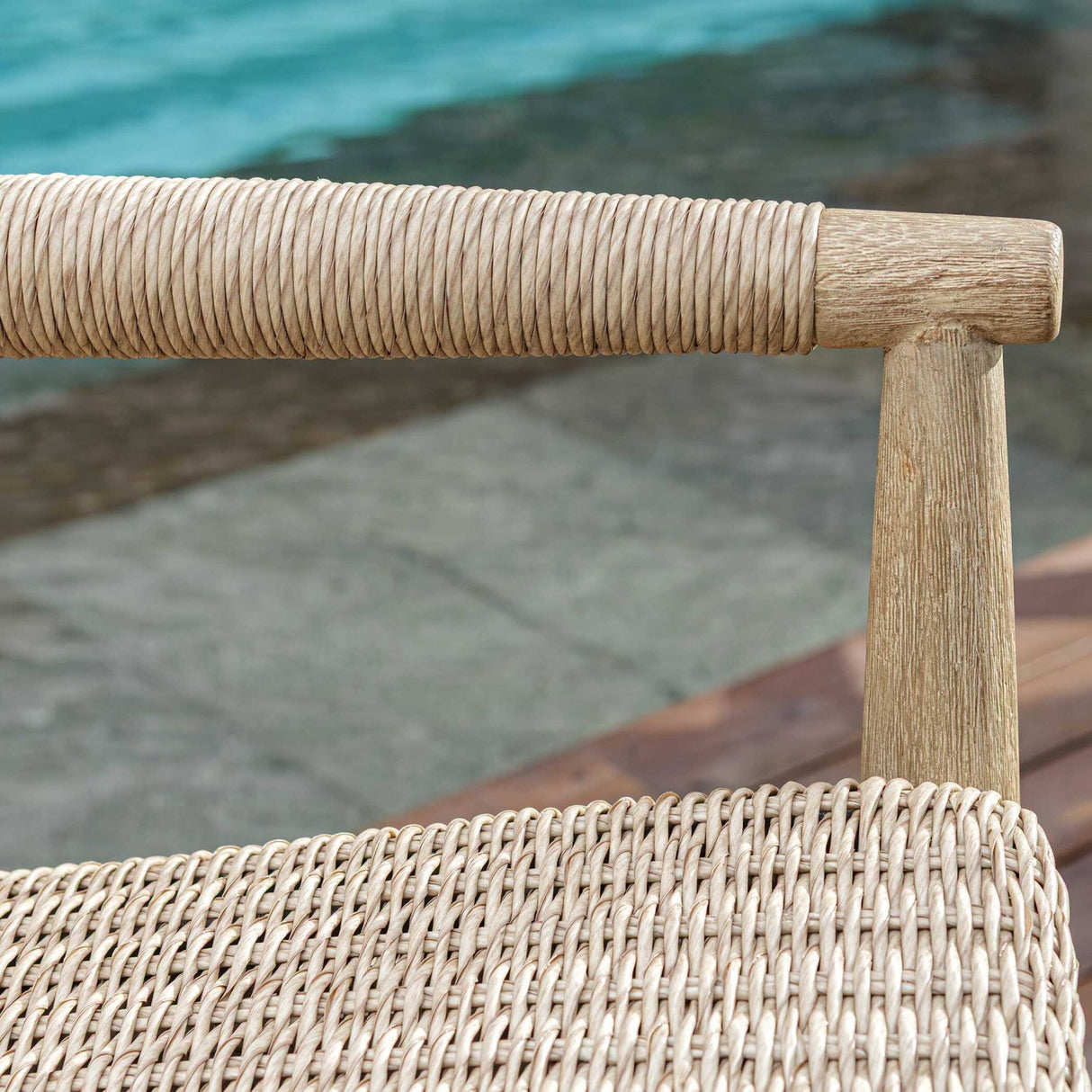 Beige Wicker Outdoor Lounge Chair by Uttermost Sumba, alternate view 6