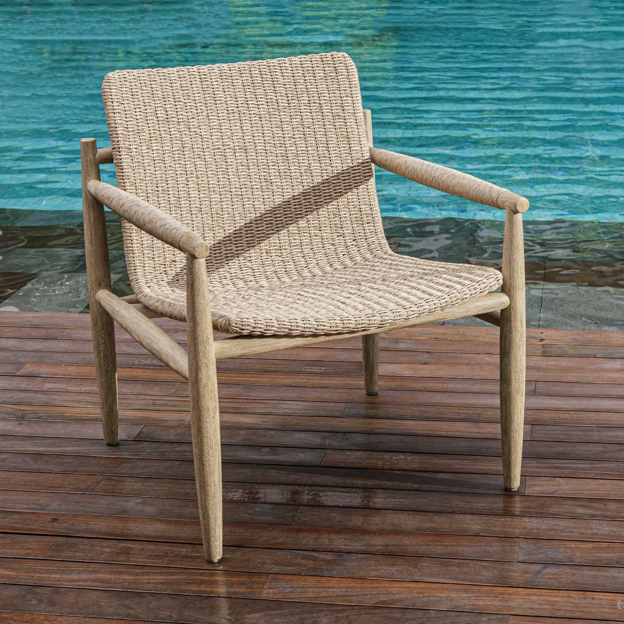 Beige Wicker Outdoor Lounge Chair by Uttermost Sumba, alternate view 7