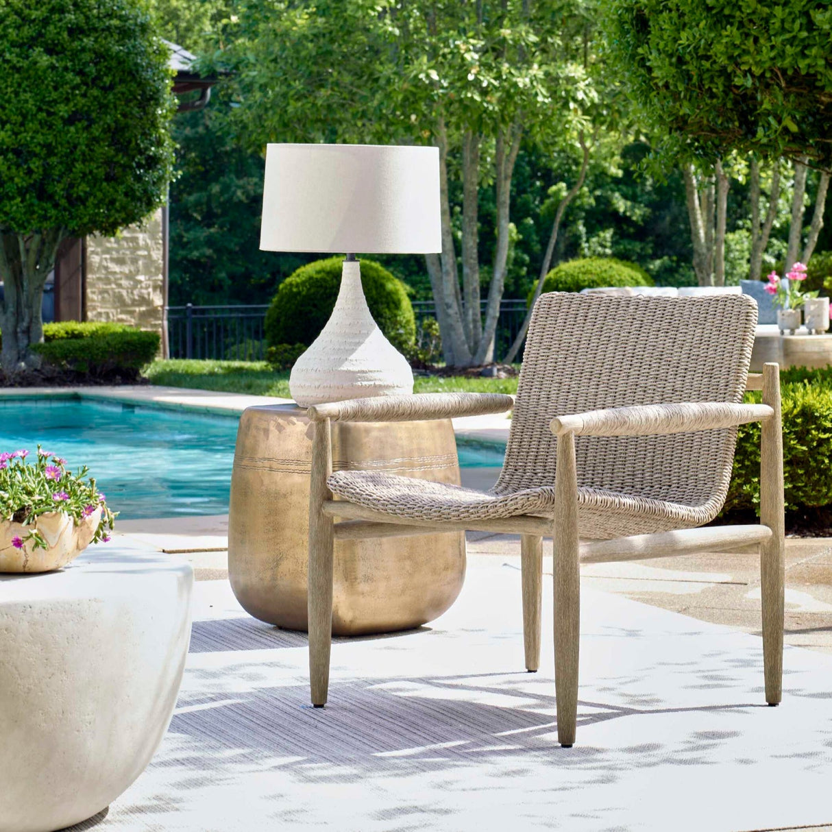 Beige Wicker Outdoor Lounge Chair by Uttermost Sumba, alternate view 8
