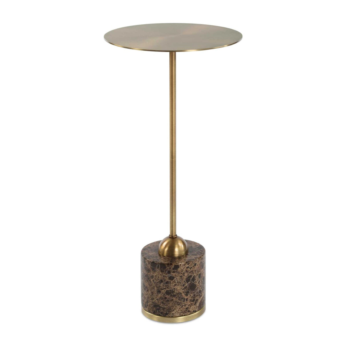 Brushed Brass Pedestal Drink Table by Uttermost Verlin