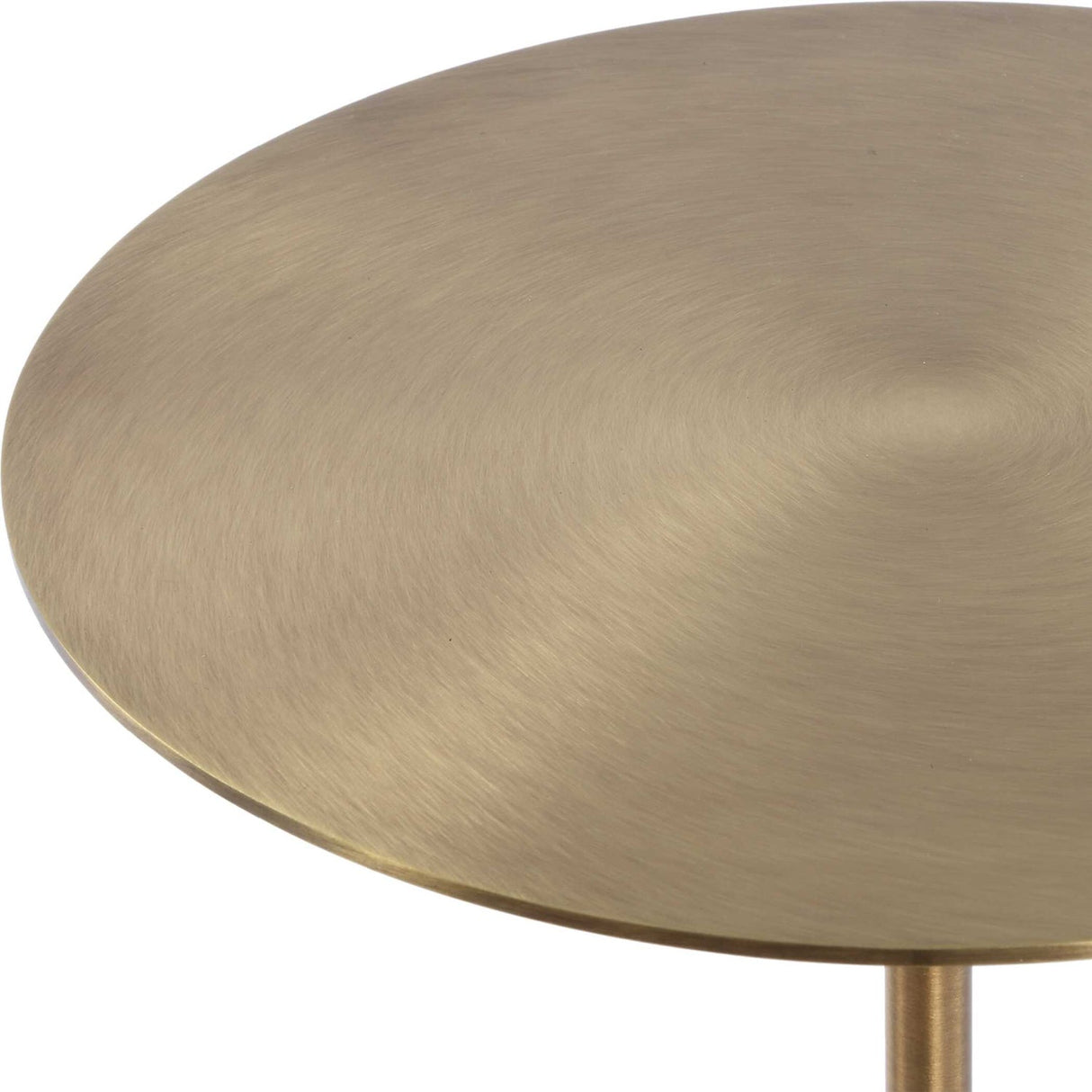 Brushed Brass Pedestal Drink Table by Uttermost Verlin, alternate view 3