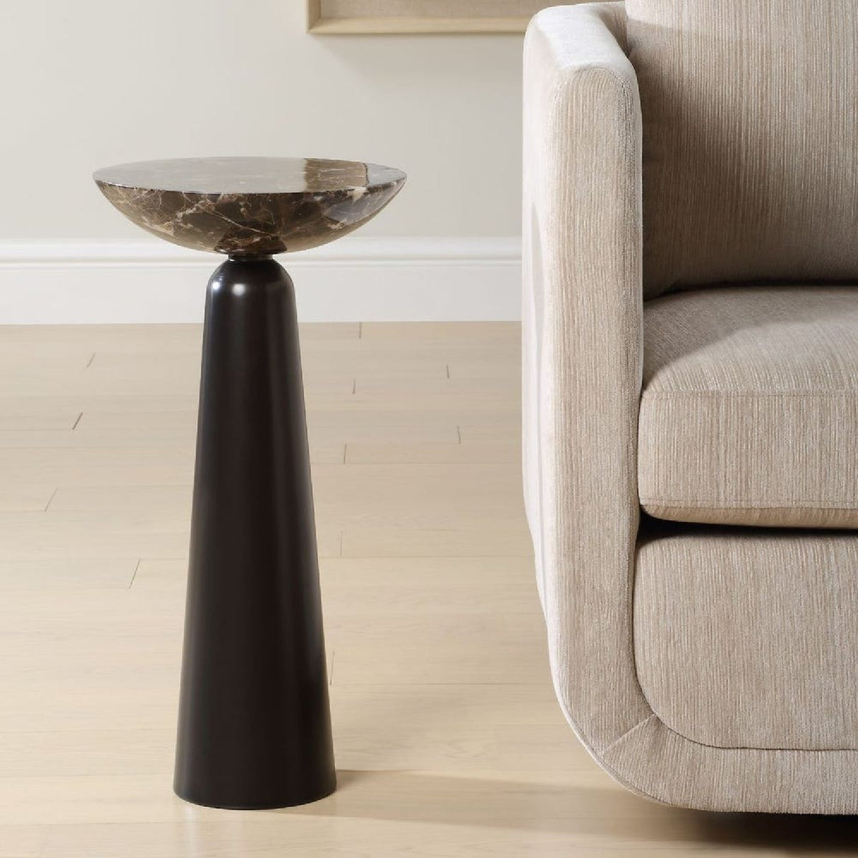 Modern European furniture - Brown Marble Accent Table - www.oroa.com