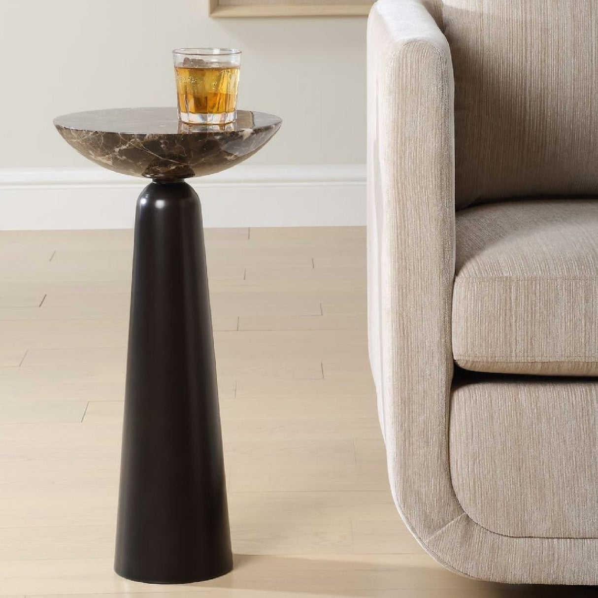 Modern European furniture - Brown Marble Accent Table - www.oroa.com