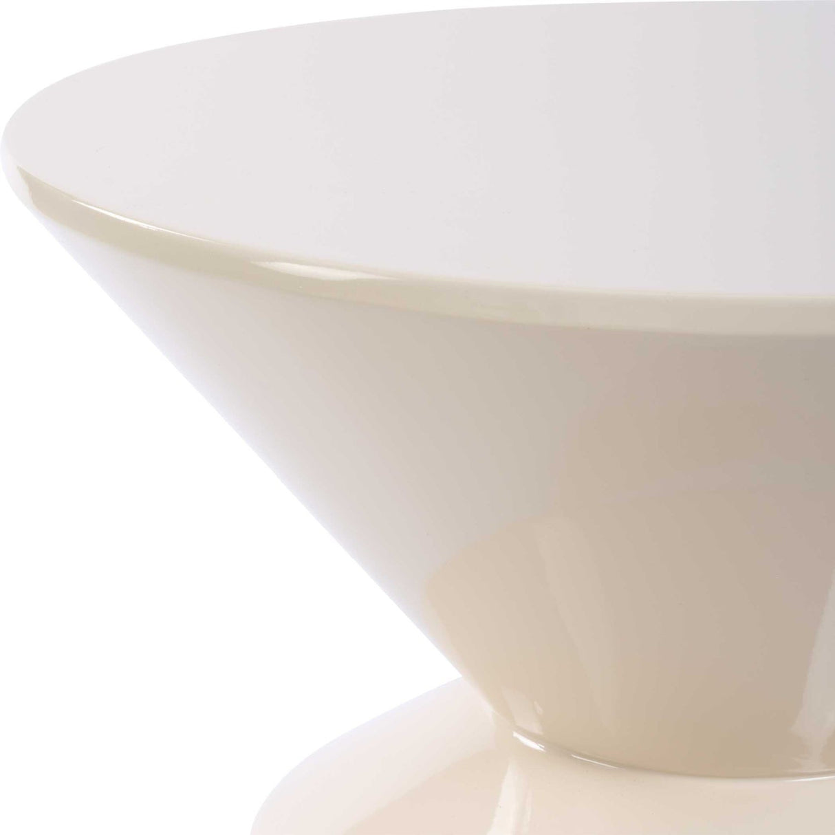 Modern European furniture - High-Gloss Cream Accent Table - www.oroa.com