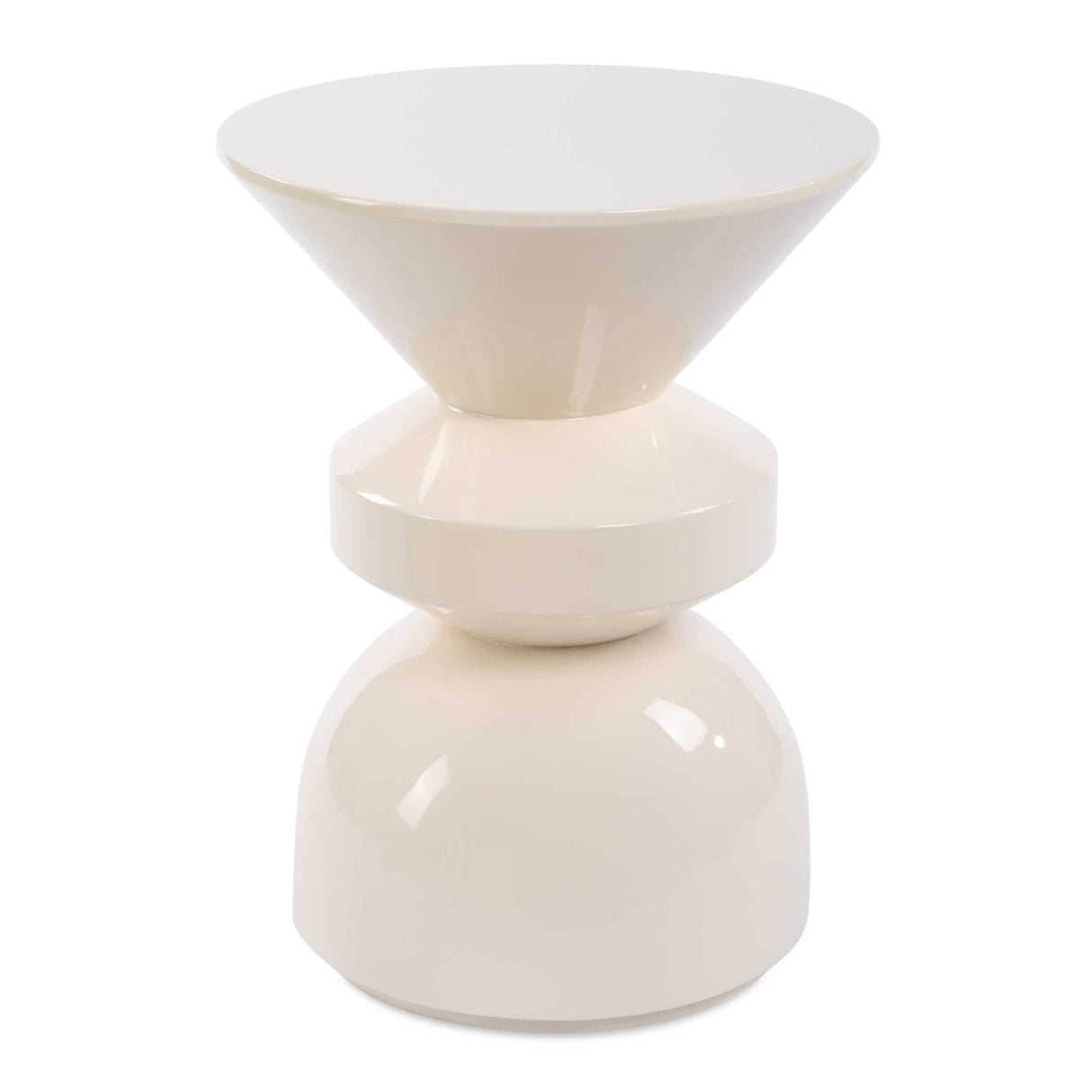 Modern European furniture - High-Gloss Cream Accent Table - www.oroa.com