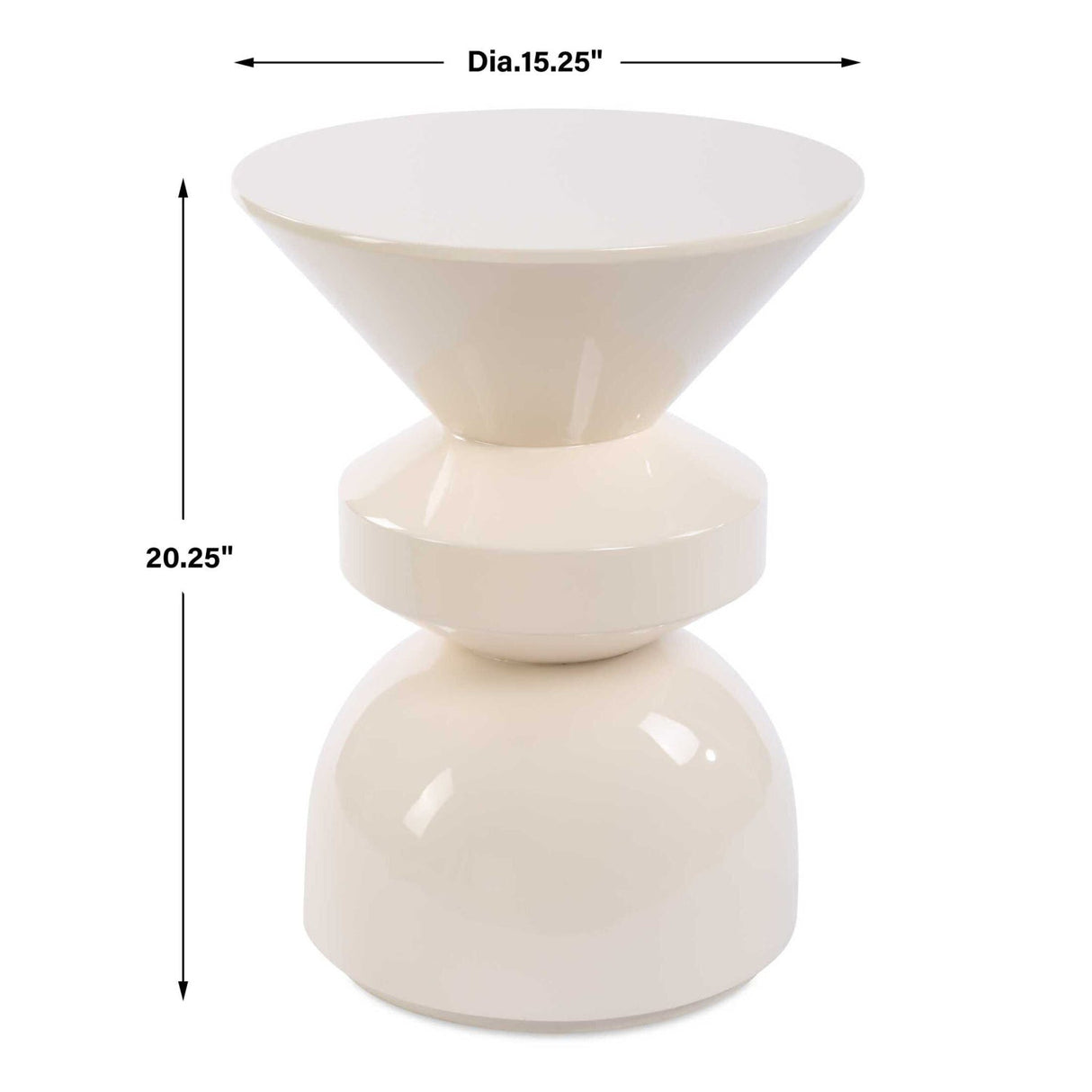 Modern European furniture - High-Gloss Cream Accent Table - www.oroa.com