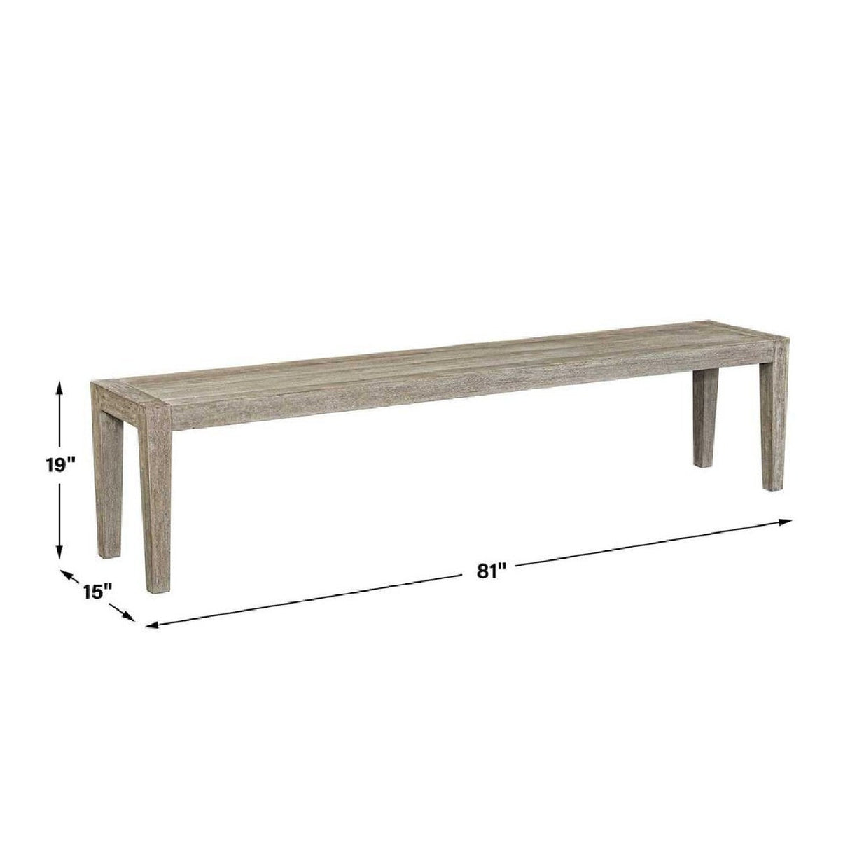 Mahogany Outdoor Bench by Uttermost Kirkham, alternate view 5
