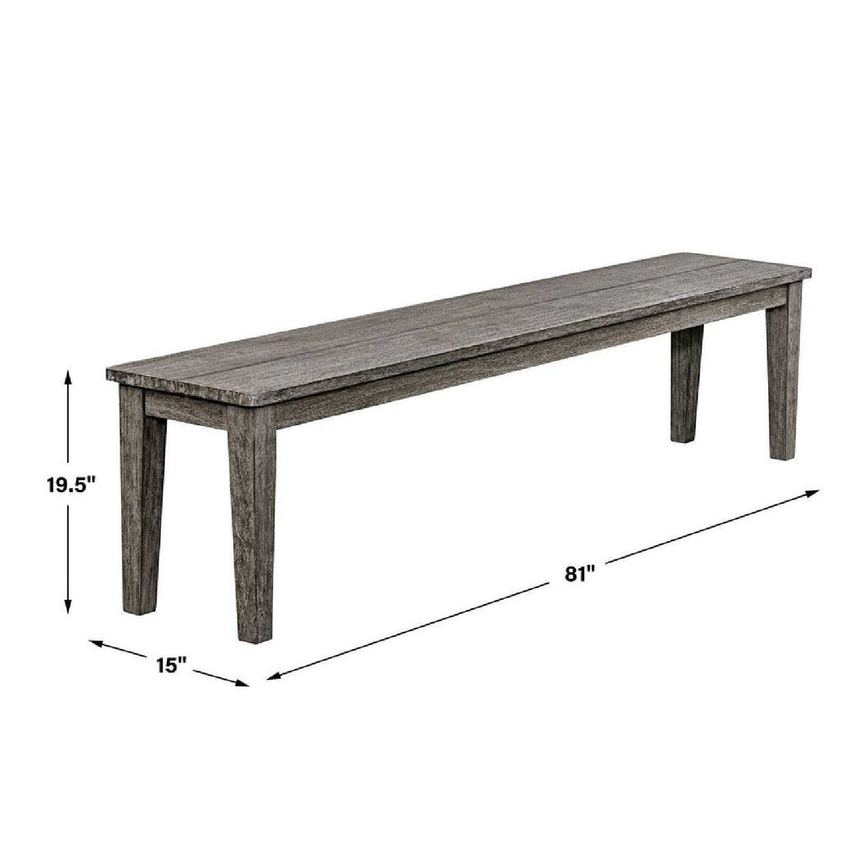 Rustic Gray Mahogany Bench by Uttermost Forsyth, alternate view 5