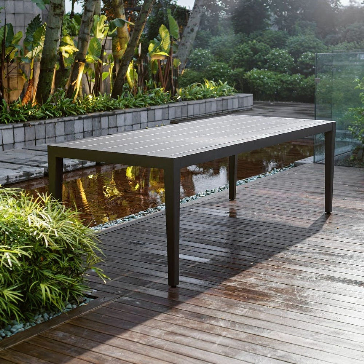Black Aluminum Indoor/Outdoor Dining Table by Uttermost Polanco, alternate view 2