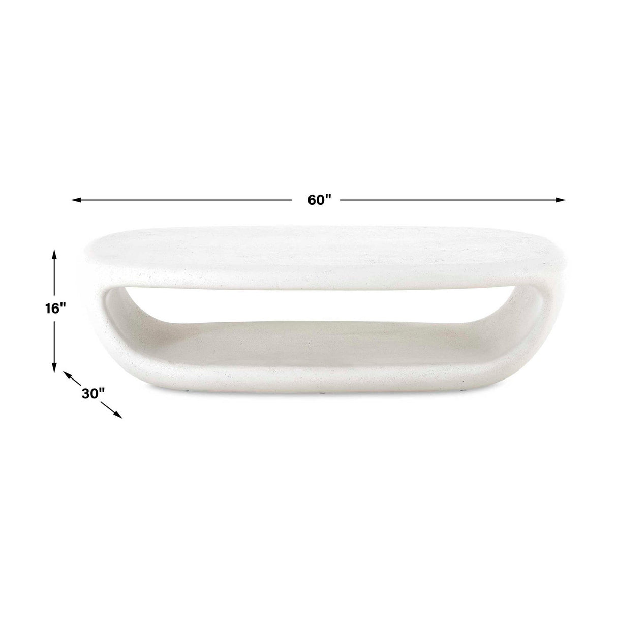 White Concrete Indoor/Outdoor Coffee Table by Uttermost Leyton, alternate view 9