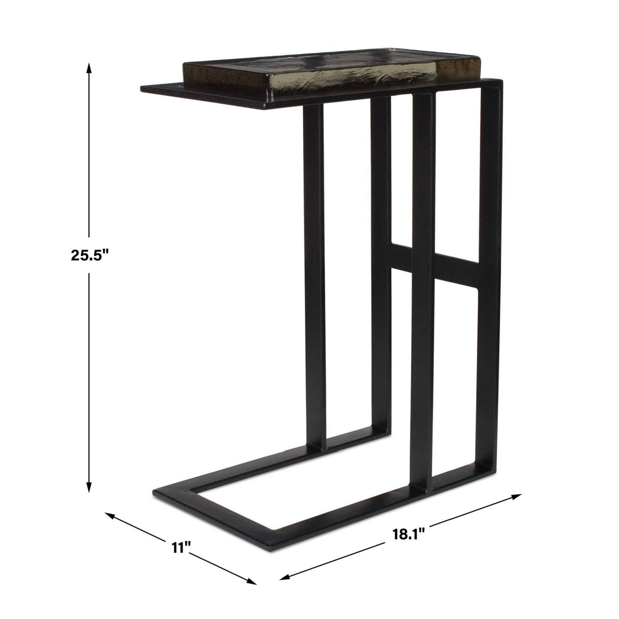 Cast Glass Pull-Up Accent Table by Uttermost Soma, alternate view 8