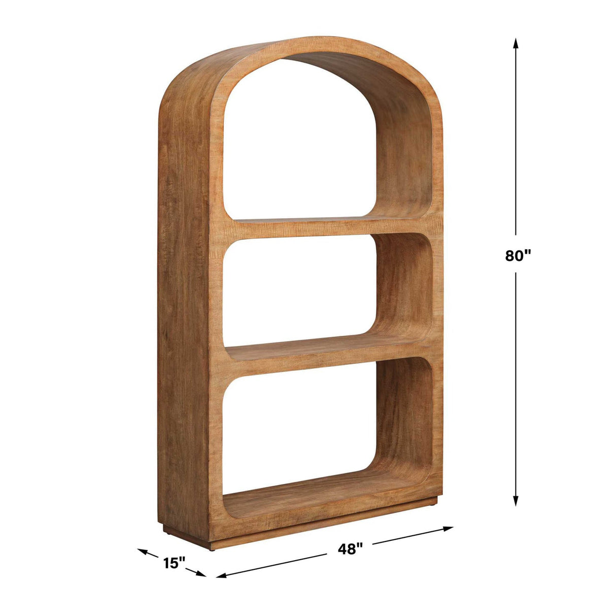 Modern European furniture - Arched Natural Wood Bookcase - www.oroa.com