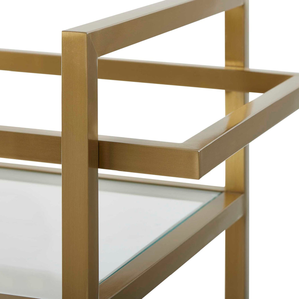Modern European furniture - Brass Framed Glass Bar Cart - www.oroa.com