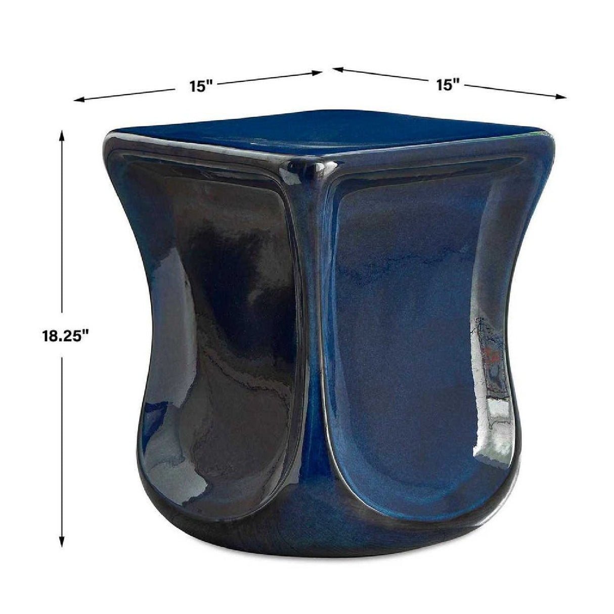 Blue Eartheware Indoor/Outdoor Garden Stool by Uttermost Kaz, alternate view 4