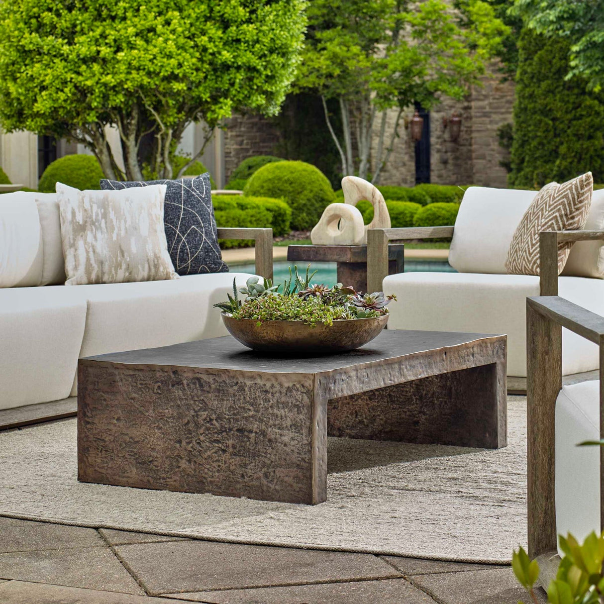 Bronze Indoor/Outdoor Coffee Table by Uttermost Obra, alternate view 2