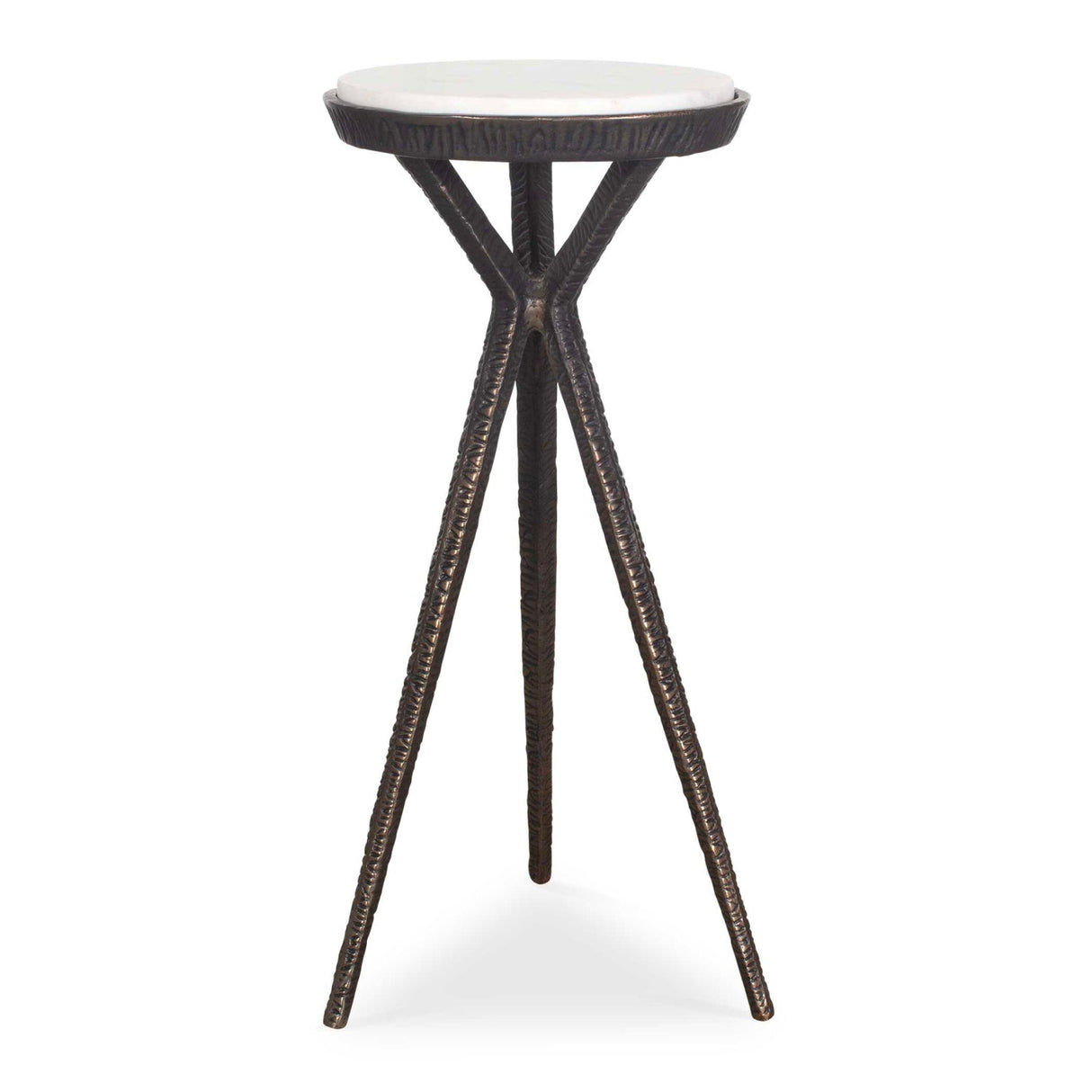 Modern European furniture - Chiseled Bronze Tripod Accent Table - www.oroa.com