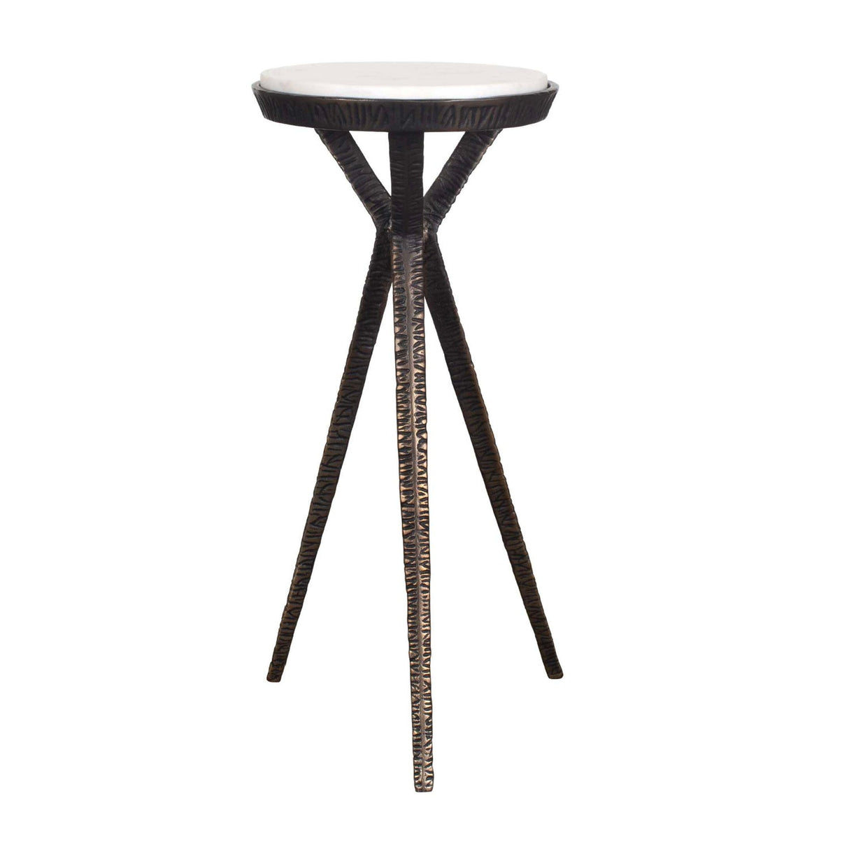Modern European furniture - Chiseled Bronze Tripod Accent Table - www.oroa.com