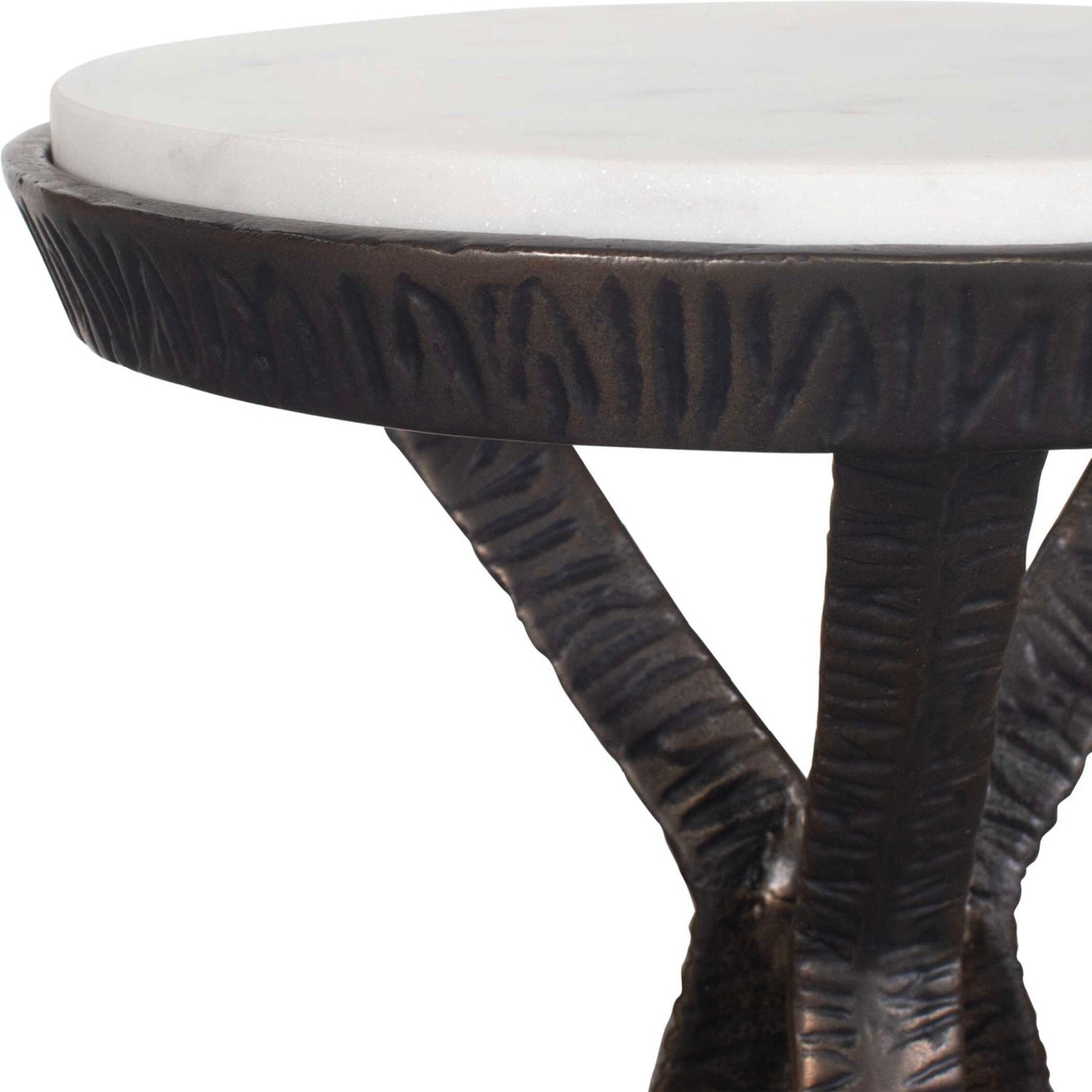 Modern European furniture - Chiseled Bronze Tripod Accent Table - www.oroa.com