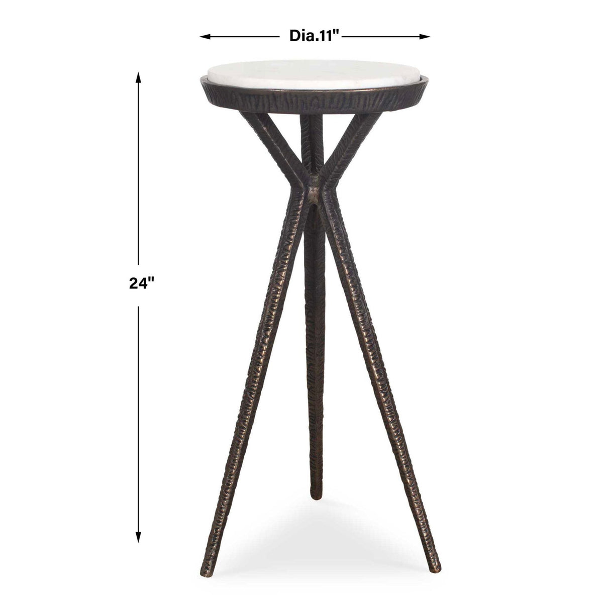 Modern European furniture - Chiseled Bronze Tripod Accent Table - www.oroa.com