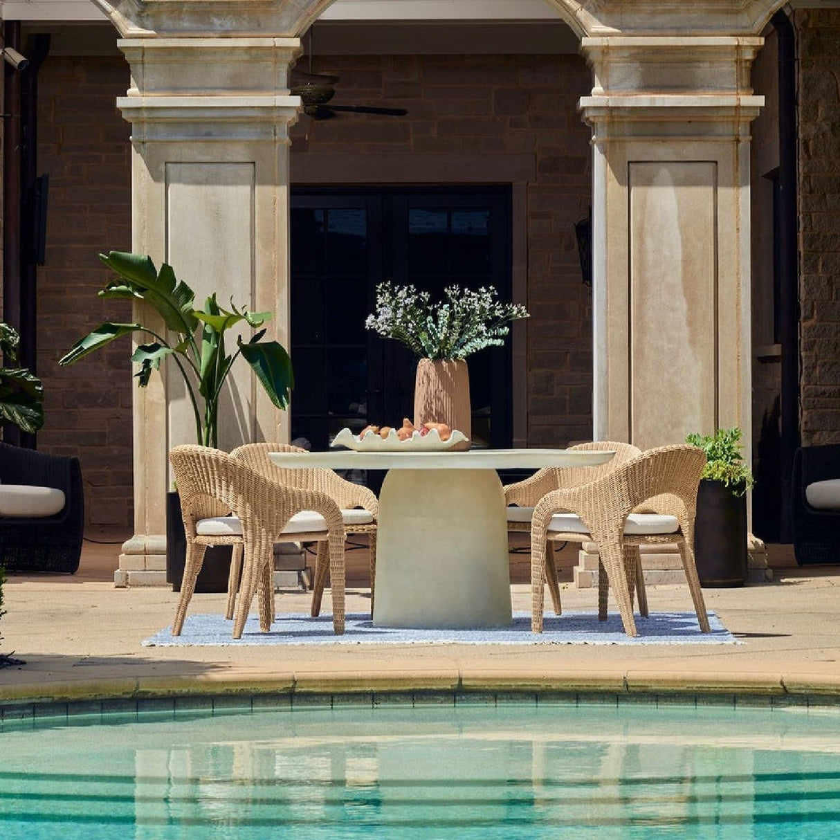 Modern European furniture - Cast Aluminum Indoor/Outdoor Dining Table - www.oroa.com